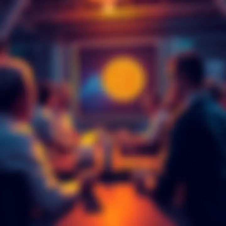 People engaging in a discussion about Bitcoin, sharing thoughts and insights
