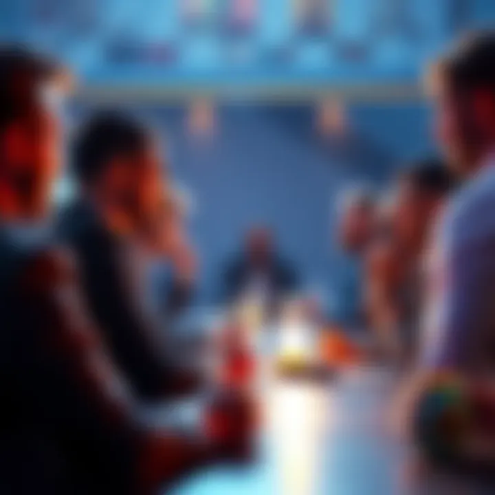 People engaging in a lively discussion about Bitcoin, sharing insights and asking questions.