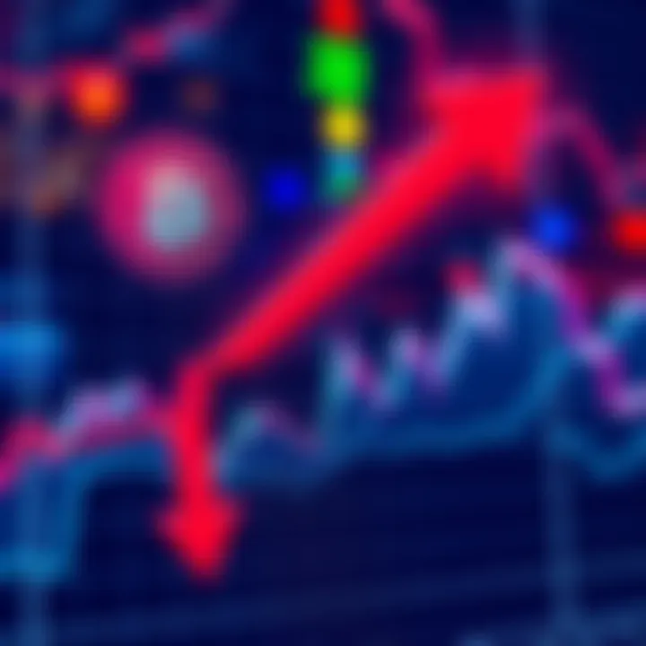 A chart showing a downward trend in Bitcoin ETF values with a red arrow indicating loss