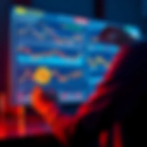 Person analyzing Bitcoin ETF investment options with charts and graphs on a screen
