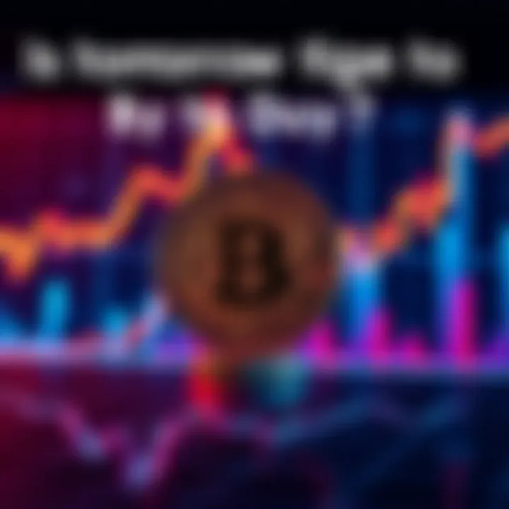 A Bitcoin symbol in front of rising financial charts to represent market trends and investment decisions