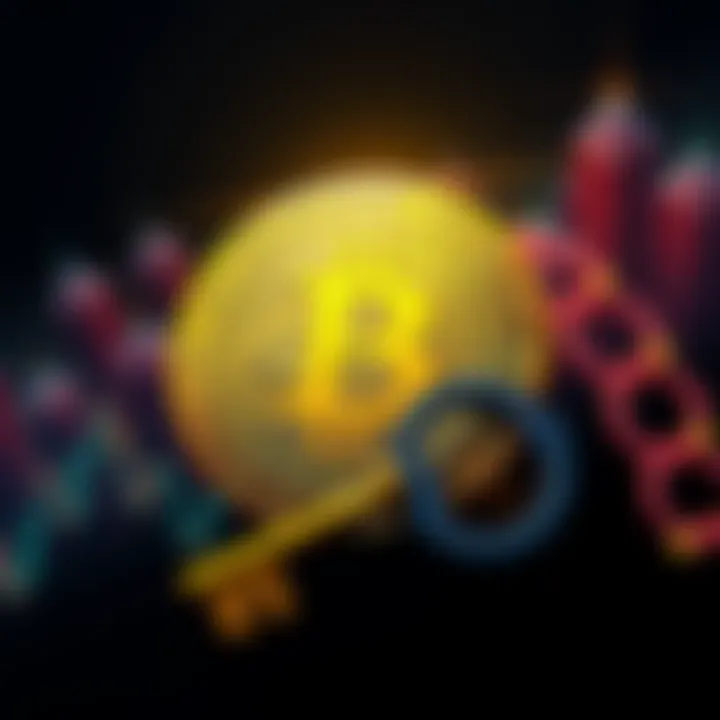 A visual representation of a Bitcoin fork proposal, featuring a Bitcoin symbol and a key symbol suggesting access to funds from Mt. Gox.