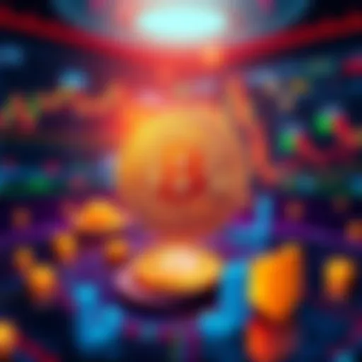 An illustration showing Bitcoin graphics, charts, and symbols representing liquidity and security in trading.