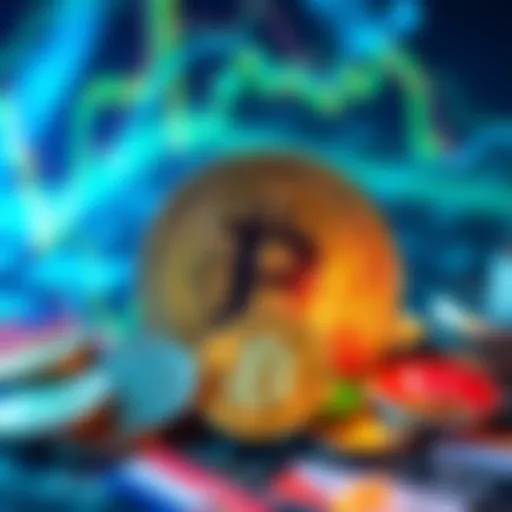 A visual representation of Bitcoin symbols alongside world currencies, illustrating its role in global finance.