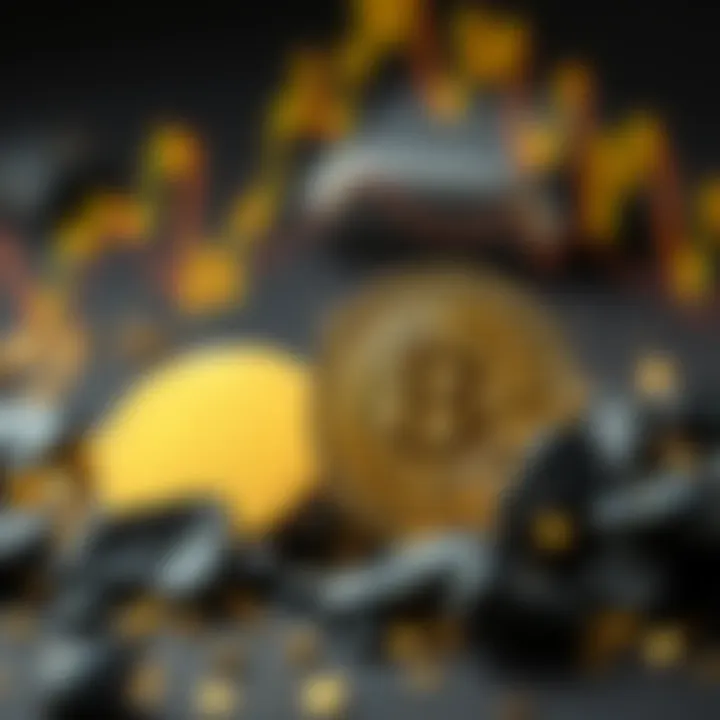 A visual comparison showing Bitcoin and gold prices fluctuating, symbolizing potential market trends between 1970s gold and Bitcoin.