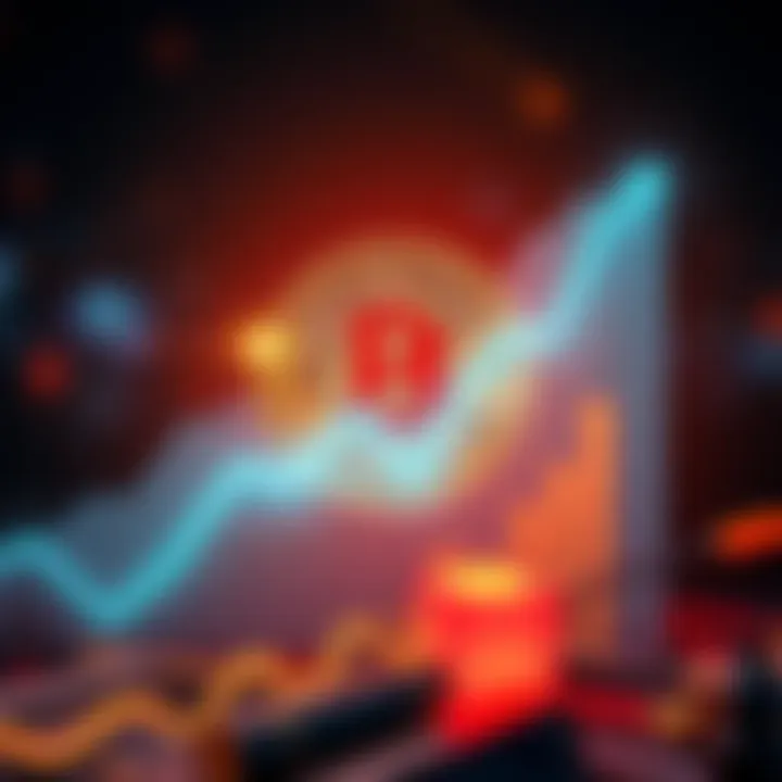 A Bitcoin symbol surrounded by a rising graph, representing stability and growth in cryptocurrency until 2030.