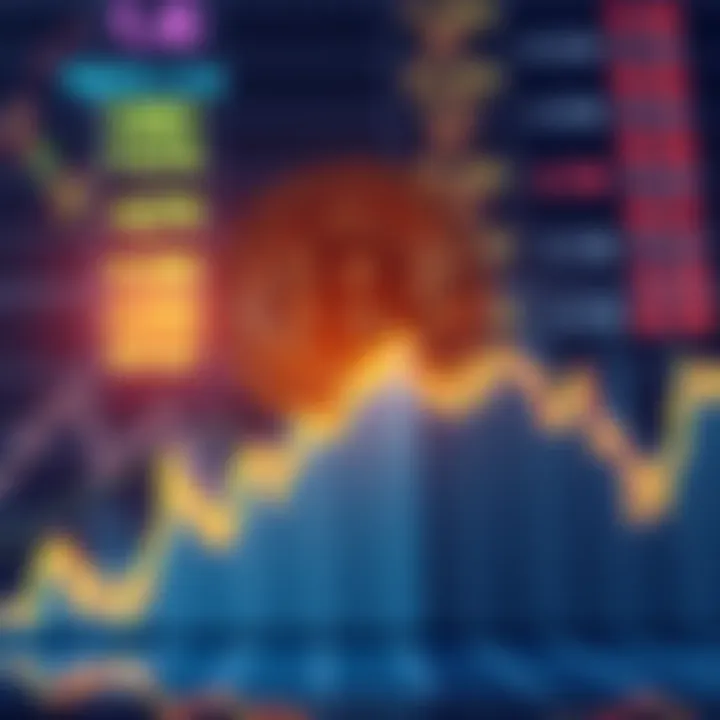 A large Bitcoin symbol above a rising stock graph, representing market growth and investment confidence.