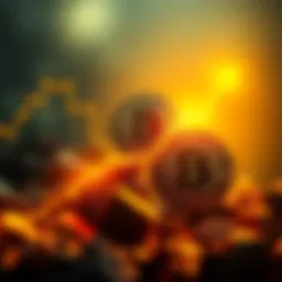 An upward trend graph showing Bitcoin's value rising, representing its potential to exceed 1 trillion USD by 2062.