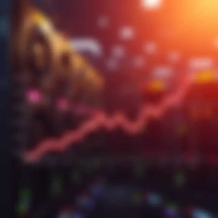 Decline in Bitcoin Hashrate Graph showing a sharp drop in Bitcoin network hashrate with a visual of mining rigs in the background