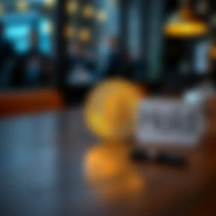 A shiny Bitcoin coin placed beside a sign that reads 'Hold' on a wooden table, symbolizing the strategy shift in cryptocurrency investment.