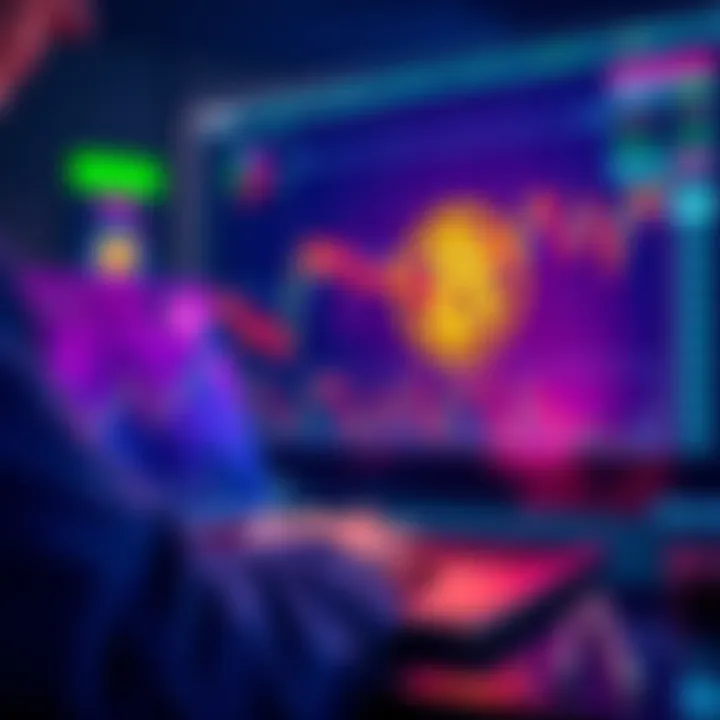 A person analyzing Bitcoin price charts on a laptop, contemplating financial decisions