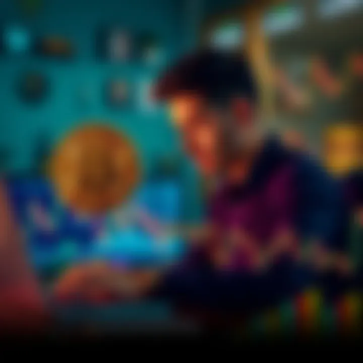 A Bitcoin investor looking thoughtful while reviewing charts on a laptop, symbolizing loss and future planning