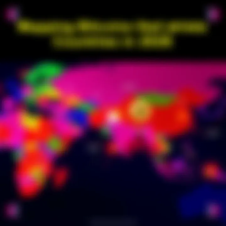 A colorful map showing Bitcoin ownership across different countries, highlighting leaders and laggards in cryptocurrency wealth.