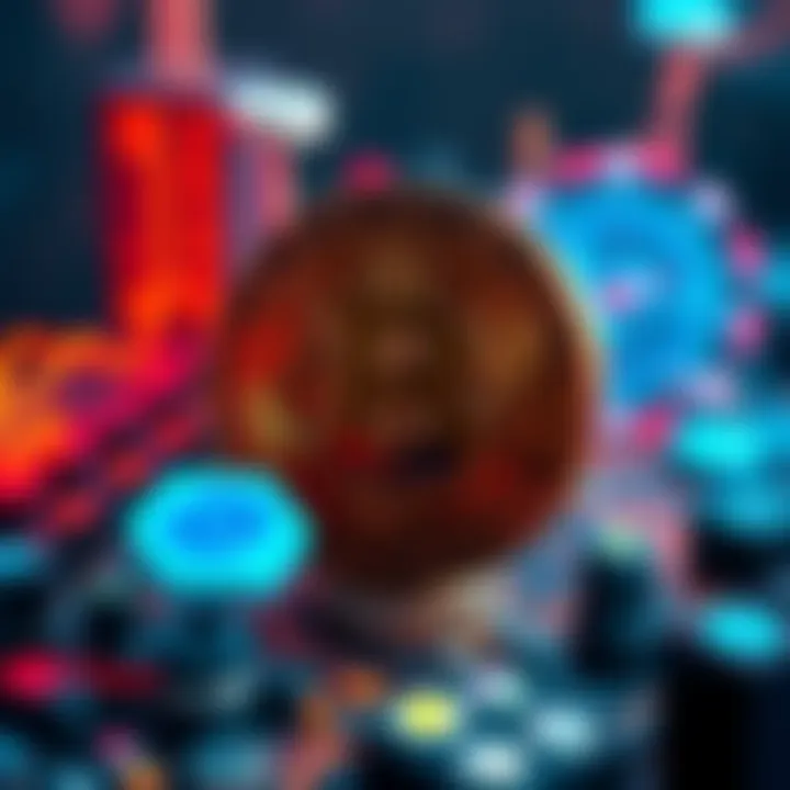 A graphic showing Bitcoin symbol overshadowing icons of AI and medical technology, representing the hindrance of progress.