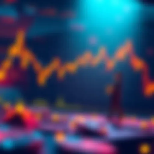 A chart showing Bitcoin prices dropping, with a figure of a retail investor looking optimistic, symbolizing potential future gains.