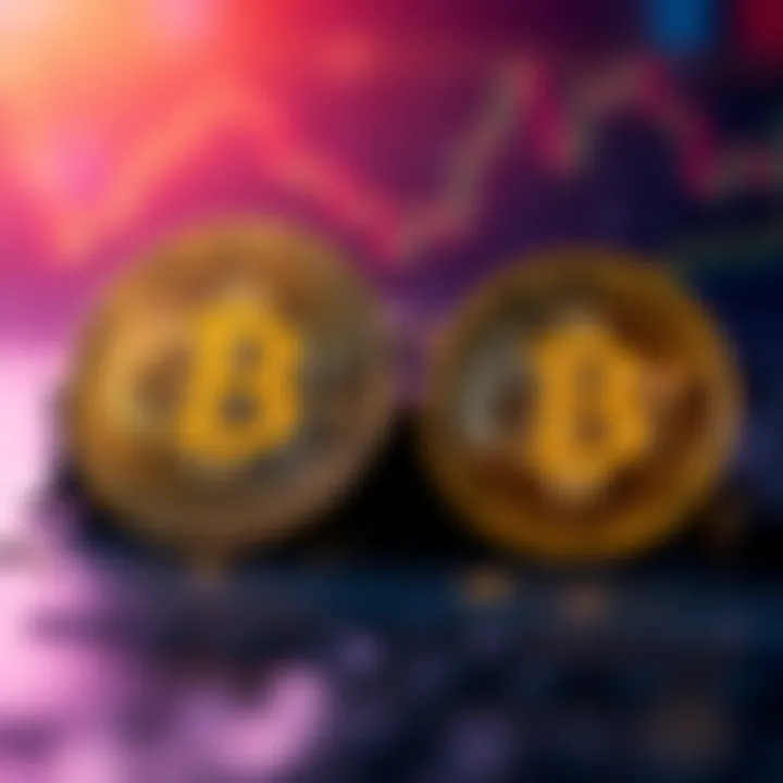 A graphic showing a Bitcoin symbol next to a traditional wallet and a Bitcoin ETF symbol, representing different investment choices in cryptocurrency.