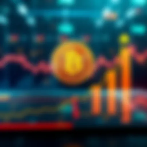 A graphic showing a chart of Bitcoin prices with a dollar sign and upward trend, representing a dollar-cost averaging investment strategy.