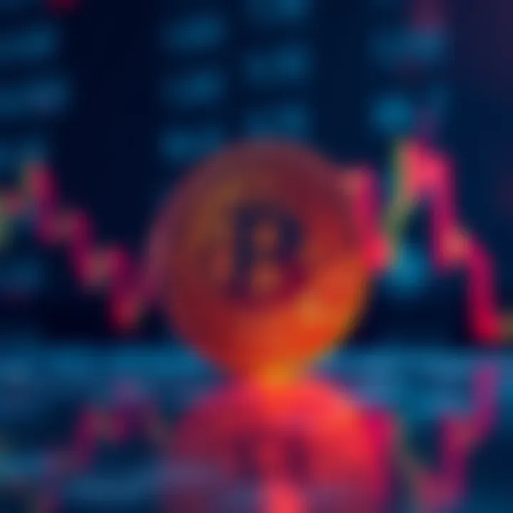 A Bitcoin symbol surrounded by a fluctuating market graph, representing the impact of institutions on retail investors