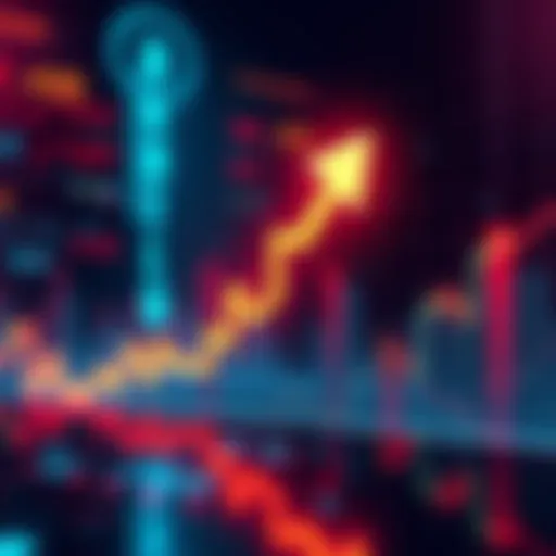 Graph showing the shift in sentiment towards Bitcoin with arrows indicating bullish to bearish trends, reflecting market fluctuations.