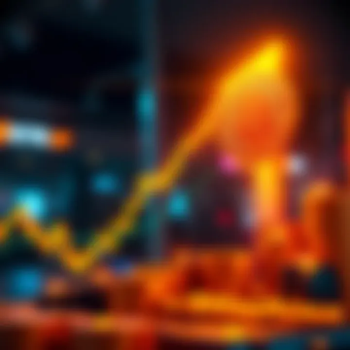 A visual representation of Bitcoin price trends with a downward arrow and marketing messages around it, symbolizing liquidity extraction methods.