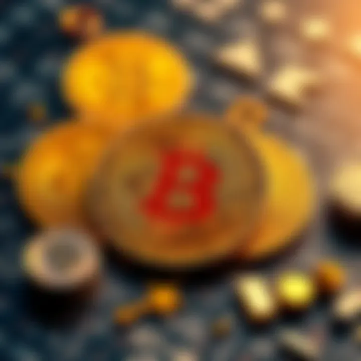 Illustration showing Bitcoin symbols alongside mathematical equations and cryptographic elements