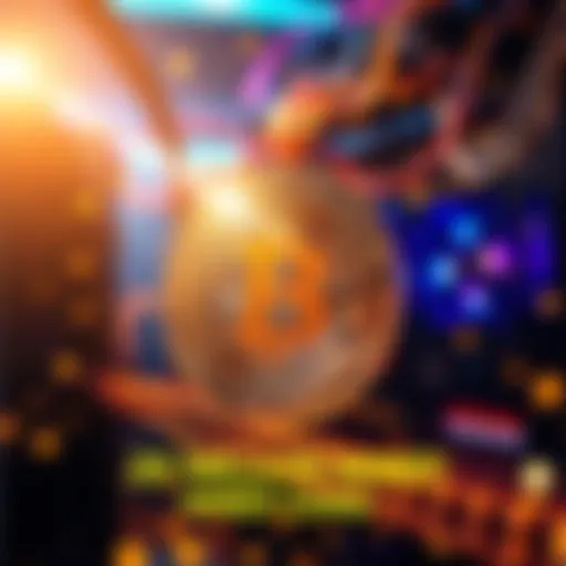 A visual representation of Bitcoin reaching 20 million mined coins, featuring a digital coin and mining equipment