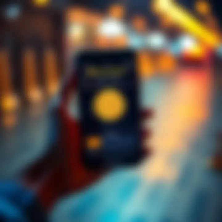 Person holding a smartphone displaying Bitcoin wallet with 0.1 bitcoin balance