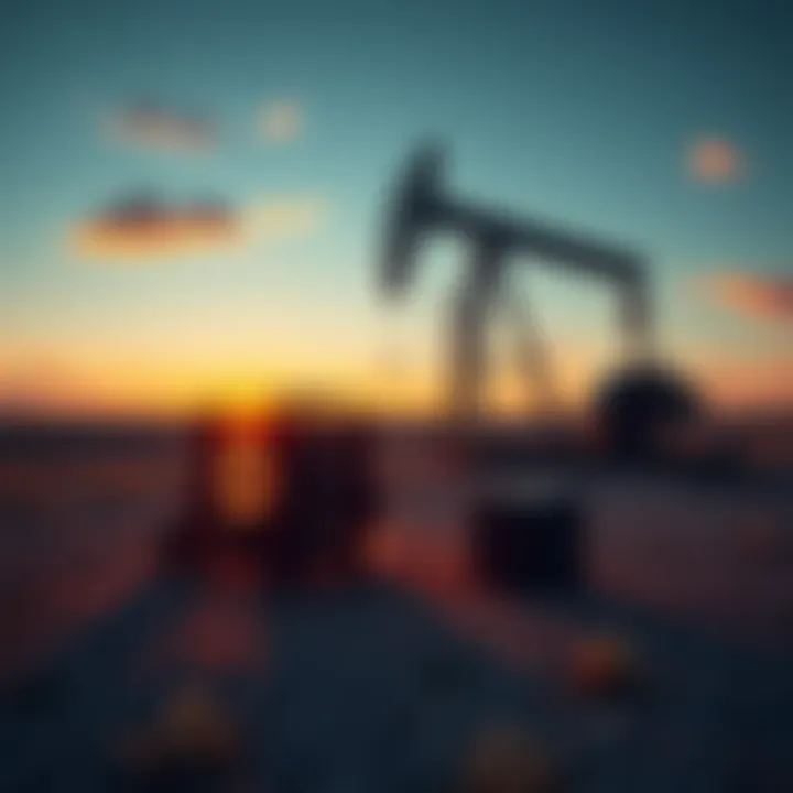 A Bitcoin mining setup beside oil drilling equipment in an oil field
