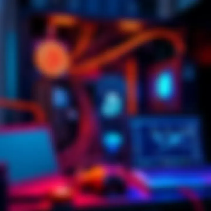 A beginner-friendly Bitcoin mining rig with hardware components and a laptop, showcasing essential tools for cryptocurrency mining.