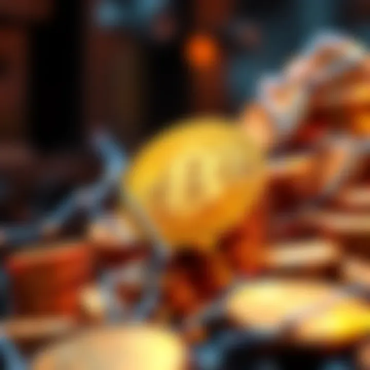 A graphic showing a digital representation of Bitcoin blocks being mined quickly, symbolizing a rare event in the Bitcoin network.