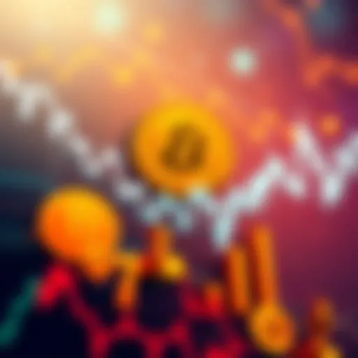 Bitcoin price chart showing upward trend approaching 72K with investment symbols