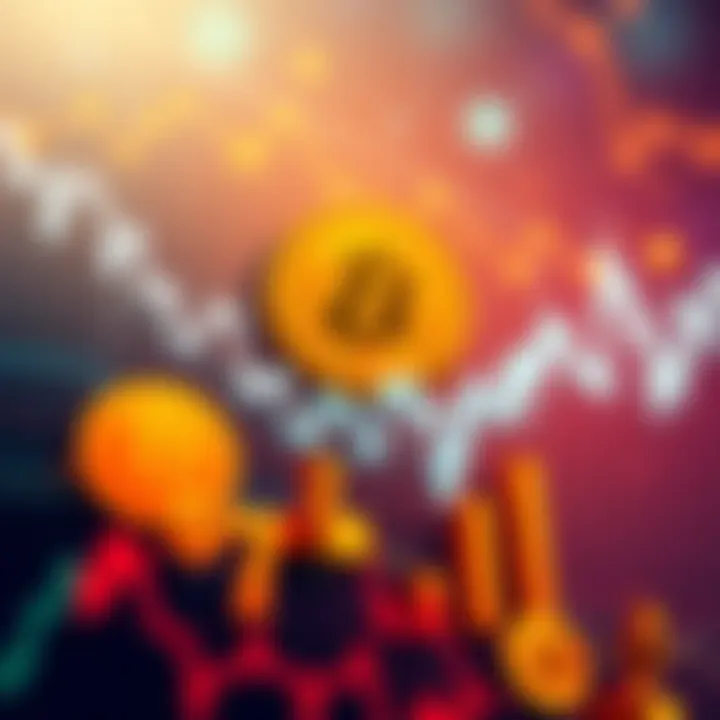 Bitcoin price chart showing upward trend approaching 72K with investment symbols