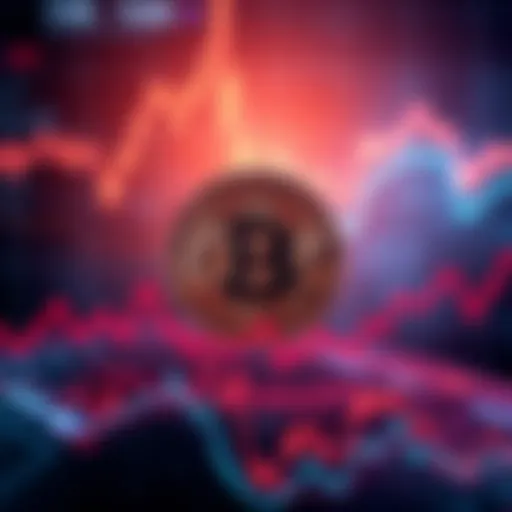 Visual representation of Bitcoin options expiring, showing crypto market volatility with upward and downward price trends.