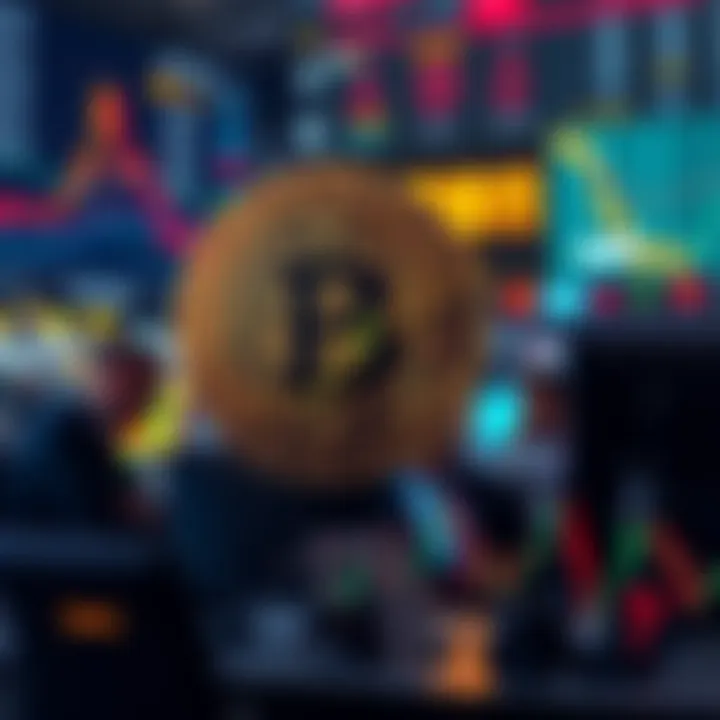 A downward trend in Bitcoin price under the 90K mark, with traders discussing their market strategies in the background.