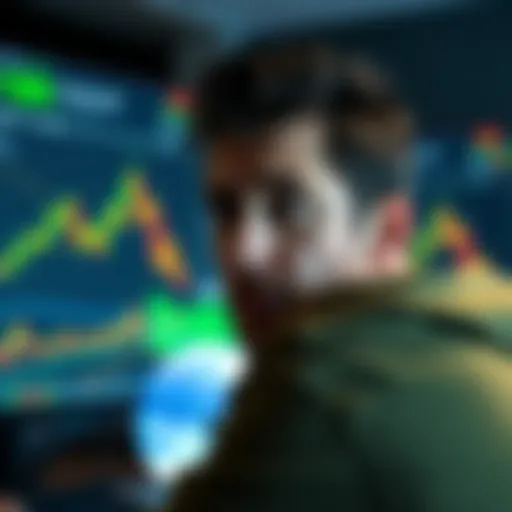 A person looking at a Bitcoin chart on a computer screen with a worried expression, reflecting concerns about the $40K price point.