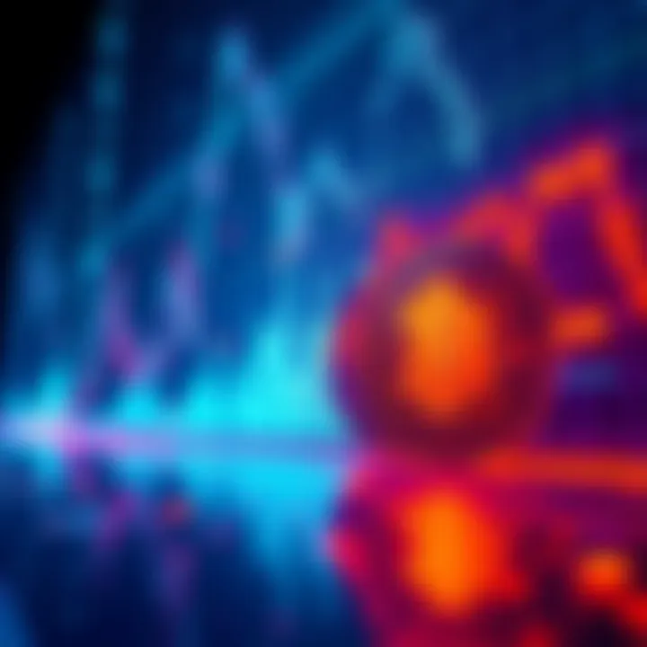 Graph showing a downward trend in Bitcoin prices with indicators of market fluctuations