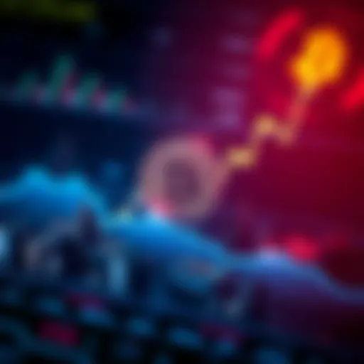 Graph showing Bitcoin's price dropping toward $36,000 with market trends and expert predictions illustrated.