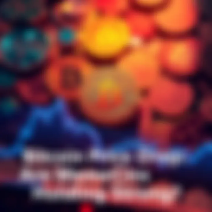 Bitcoin Price Drop Impact A graph showing Bitcoin's price decline with a background of various meme coins, highlighting their resilience in the market.