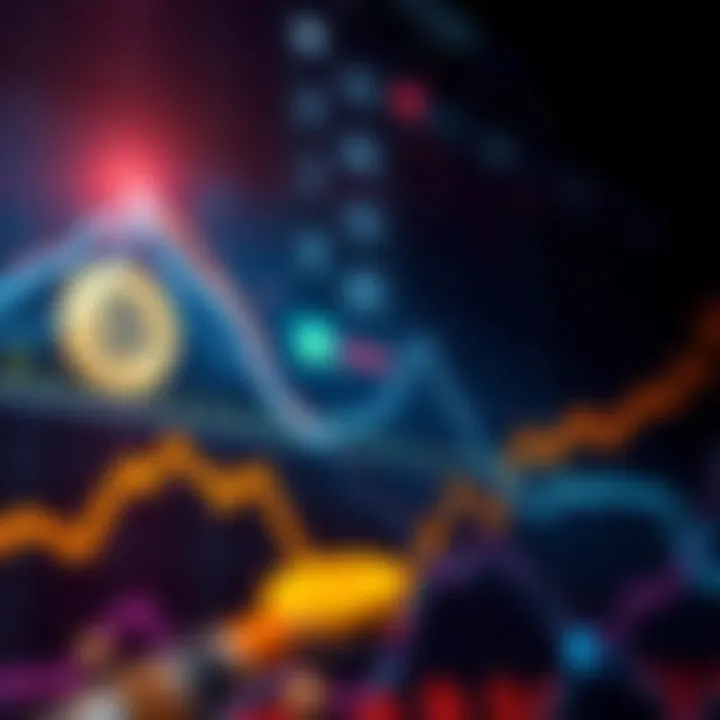 Graph showing Bitcoin price declining with an upward trend following the drop, symbolizing investment opportunity