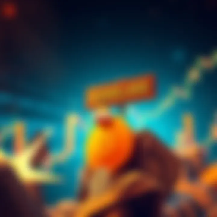 A humorous meme showing a Bitcoin character climbing toward a $200,000 sign with playful charts in the background.