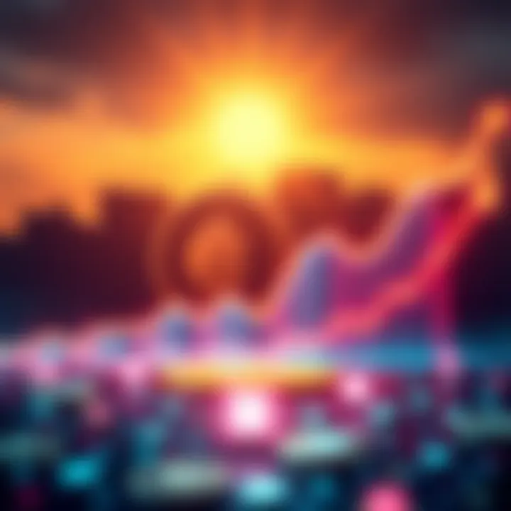 A graph showing Bitcoin's potential rise to $750K by 2030 with upward trends and cryptocurrency symbols