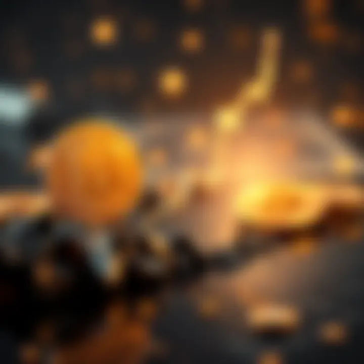 Graph showing a rising trend in Bitcoin's price projected for 2026, with symbols of gold and silver in the background.