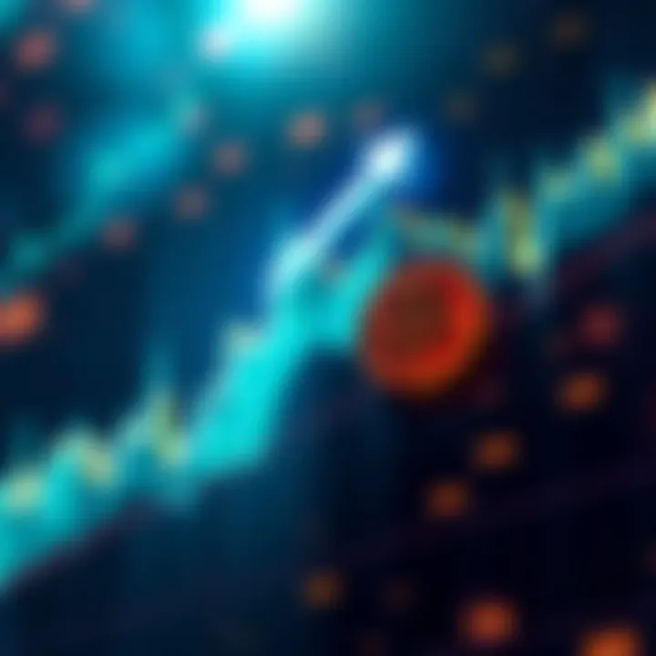 A graph showing Bitcoin's price movement with an arrow indicating a rise to $40,000 against a backdrop of rising interest rates