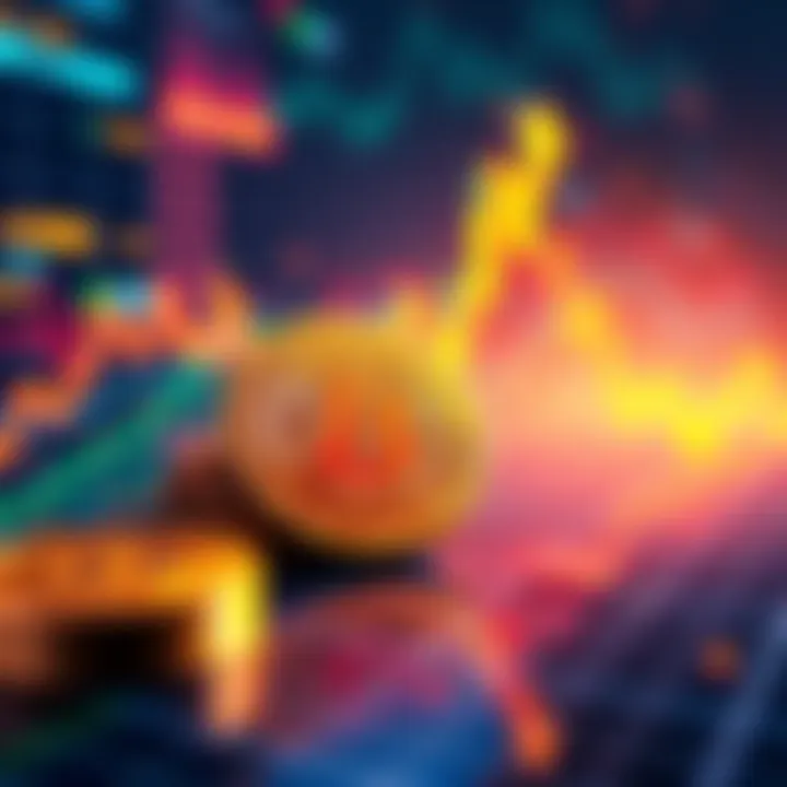 A graphical representation of Bitcoin's price going up, showing an upward trend on a chart