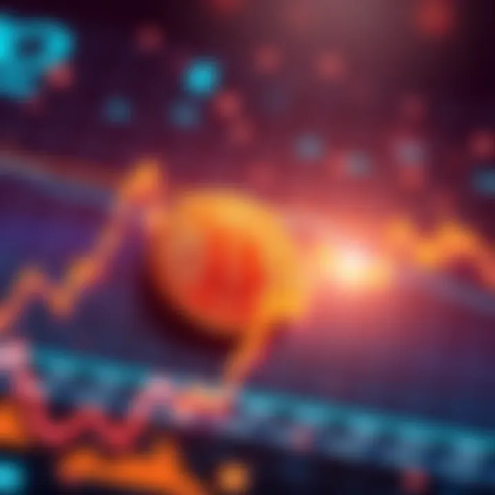 A visual representation of Bitcoin's price trend over time with upward and downward movements, highlighting fluctuations and market patterns.