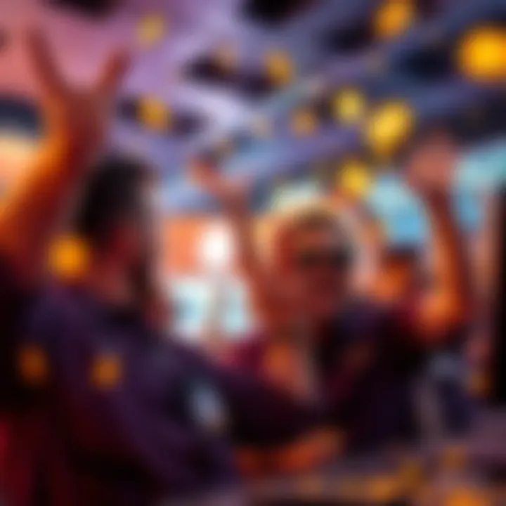 Traders celebrating Bitcoin's surge to $95K, showing enthusiasm and excitement in a trading environment.