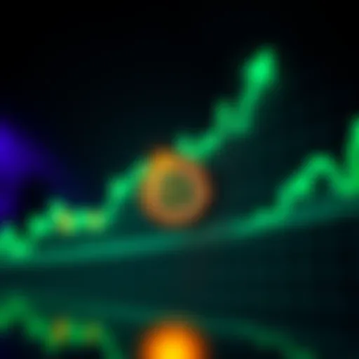 A chart showing Bitcoin's price increase with upward arrows and a green background, symbolizing market recovery.