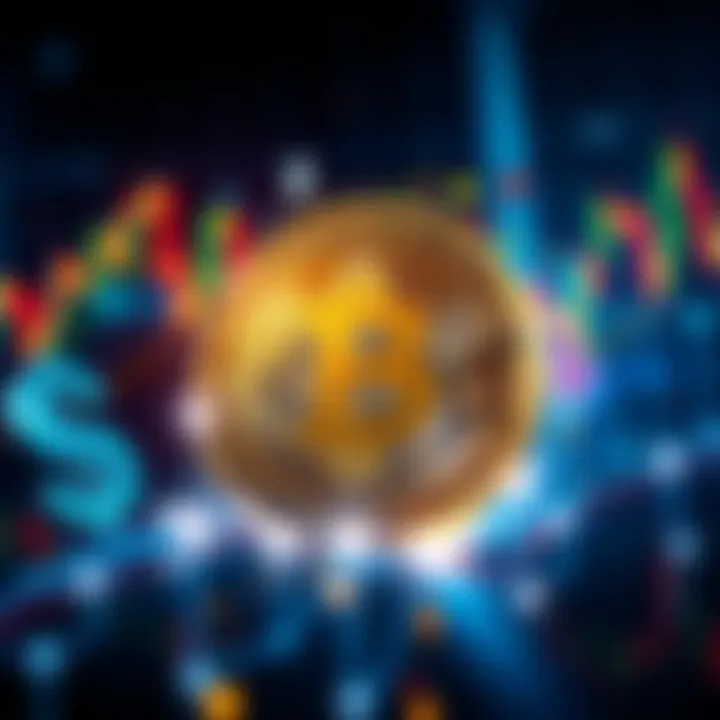 A visual representation of Bitcoin's strength, showing a Bitcoin symbol surrounded by popular financial symbols like dollar and euro, with a background of steady market graphs.