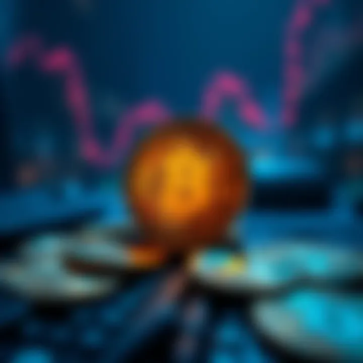 A graphic showing Bitcoin coins and a dollar sign representing the sale of 32 BTC for 2.5 million dollars.