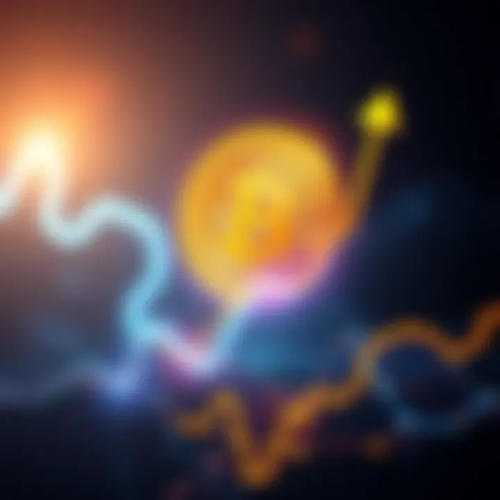 A graphic showing Bitcoin symbol with an upward graph trend, illustrating its rise past $80,000 in value.